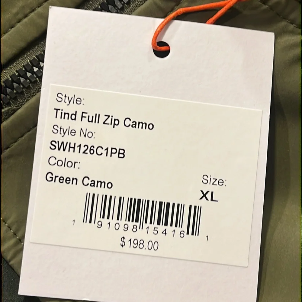 Swims Tind Full Zip Camo Jacket Hoodie new green camo Mens Size XL